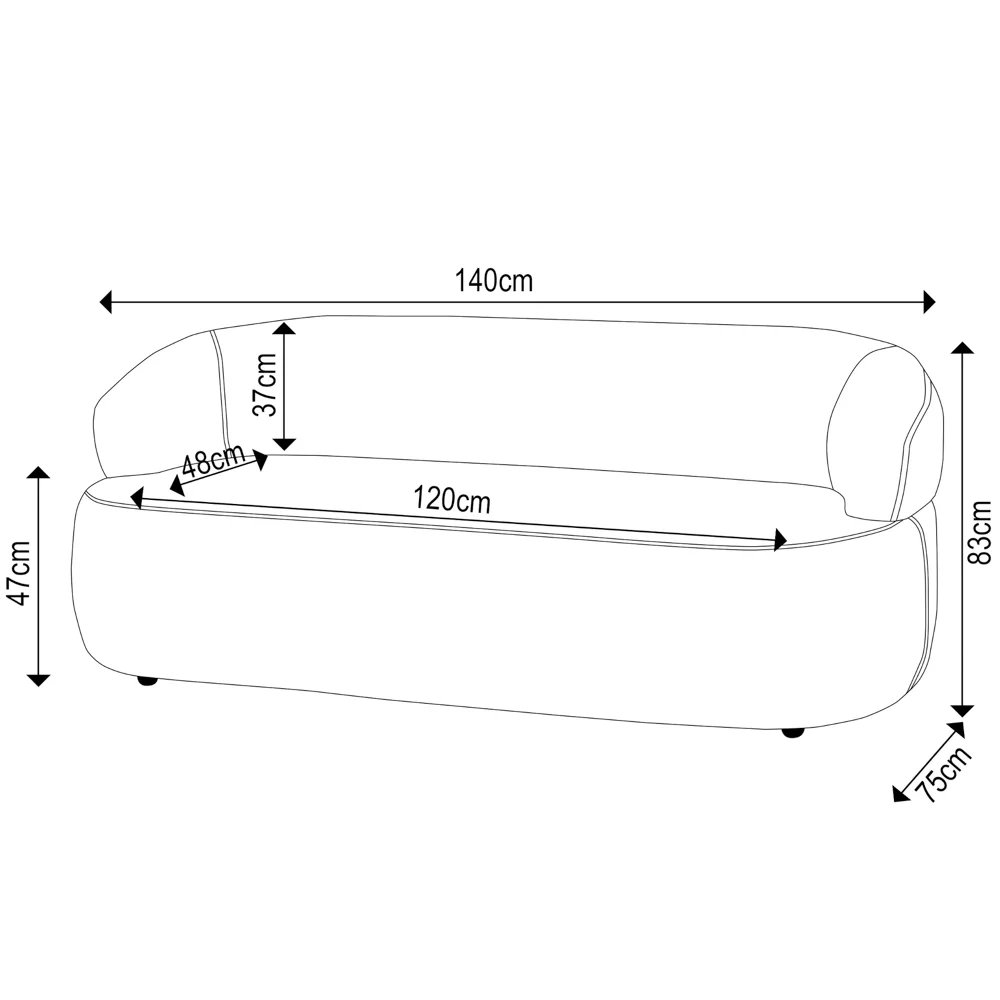 Sofá 2 Lugares Living Orgânico Sala de Estar 140cm Conka F05 Veludo Rosê - Mpozenato
