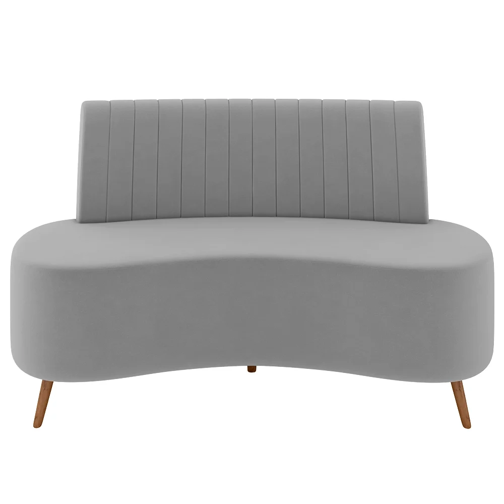 Sofá 2 Lugares para Sala Living 135cm Pés Palito Tamar Z08 Veludo Cinza - Mpozenato