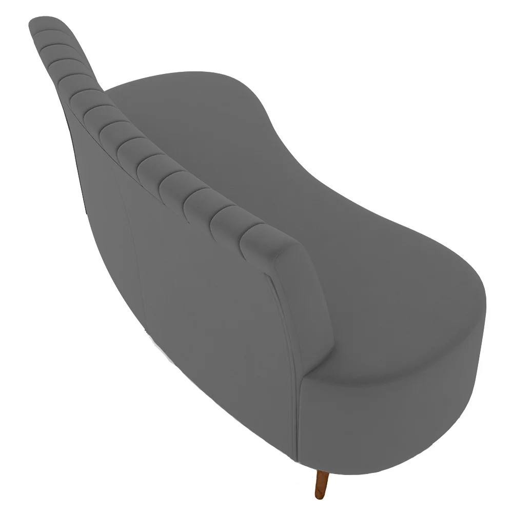 Sofá 2 Lugares para Sala Living 135cm Pés Palito Tamar Z08 Veludo Cinza Escuro - Mpozenato