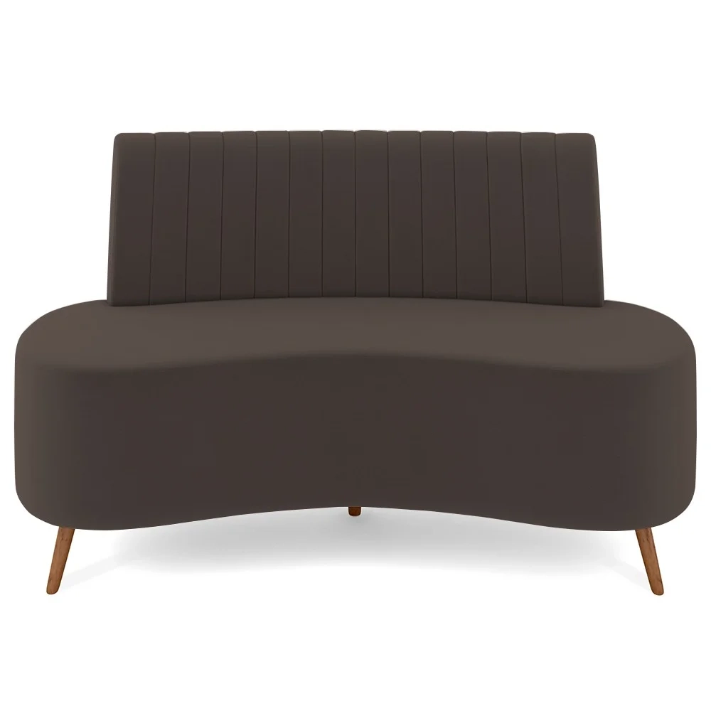 Sofá 2 Lugares para Sala Living 135cm Pés Palito Tamar Z08 Veludo Marrom - Mpozenato