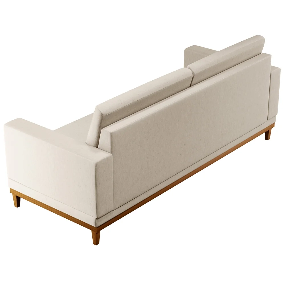 Sofá Living 145cm 2 Lugares Kayrós D05 Linho Bege - Mpozenato