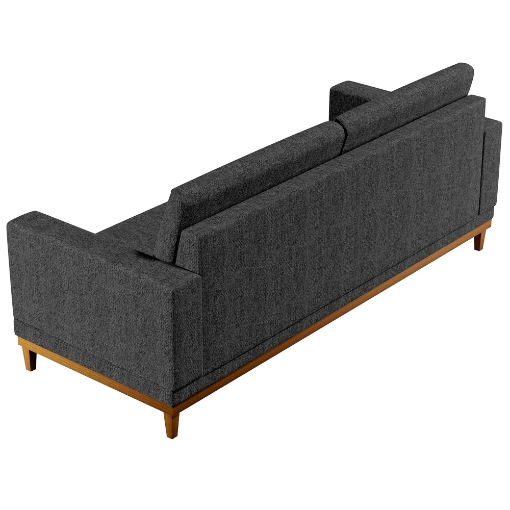 Sofá Living 145cm 2 Lugares Kayrós D05 Linho Chumbo - Mpozenato