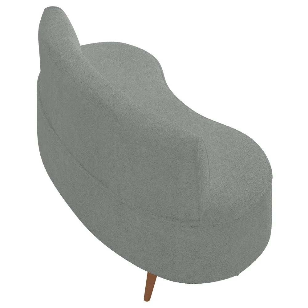Sofá 2 Lugares para Sala Living 135cm Pés Palito Korah Z08 Boucle Cinza Escuro - Mpozenato
