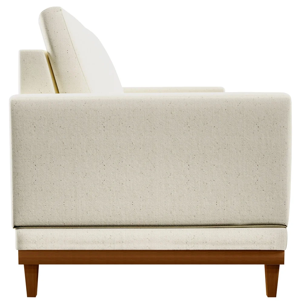 Sofá Living 200cm 3 Lugares Kayrós D05 Linho Cru - Mpozenato