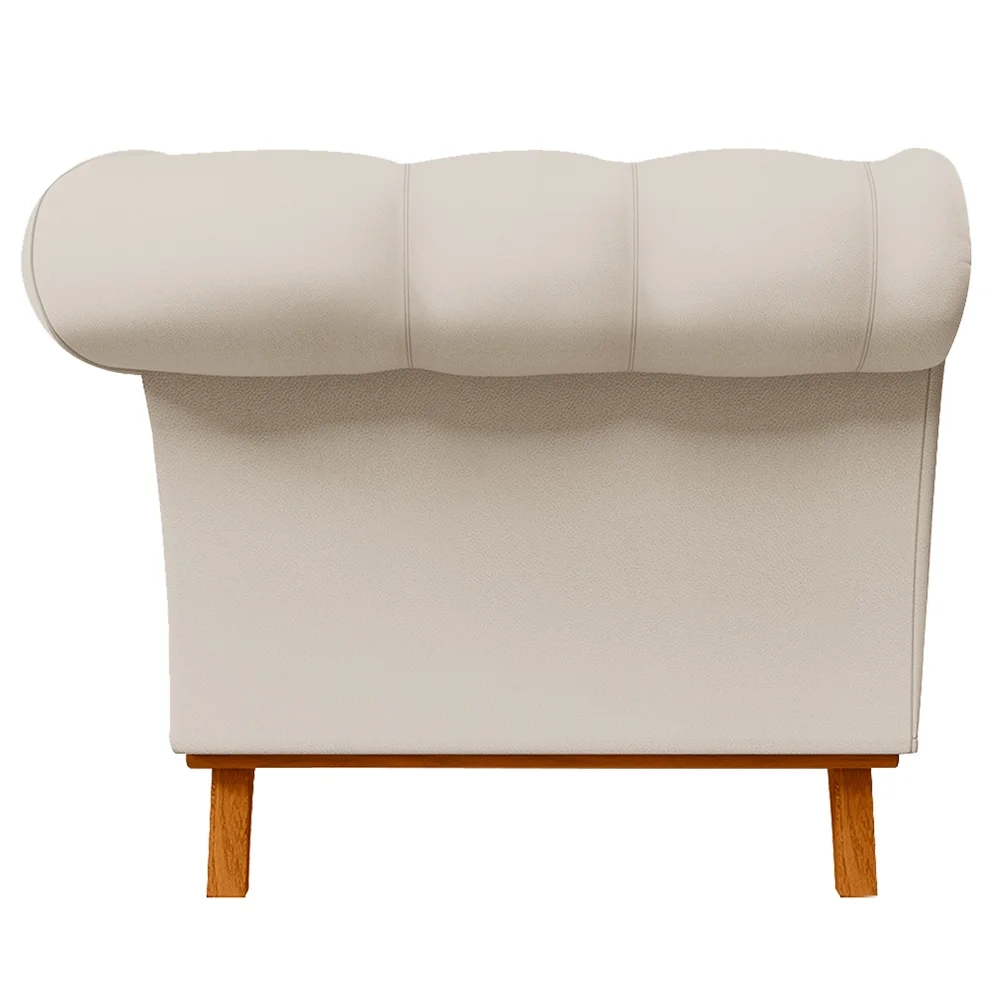 Sofá para Sala de Estar 150cm 1 Lugar Base Madeira Império C-26 Corano Bege - Domi