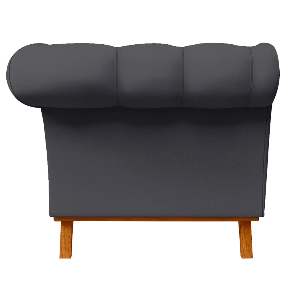Sofá para Sala de Estar 150cm 1 Lugar Base Madeira Império C-03 Corano Cinza - Domi