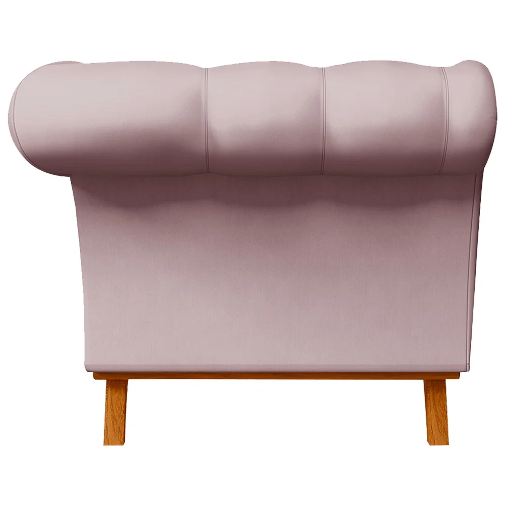 Sofá 150cm 2 Lugares Base Madeira Império C-305 Veludo Rosê - Domi