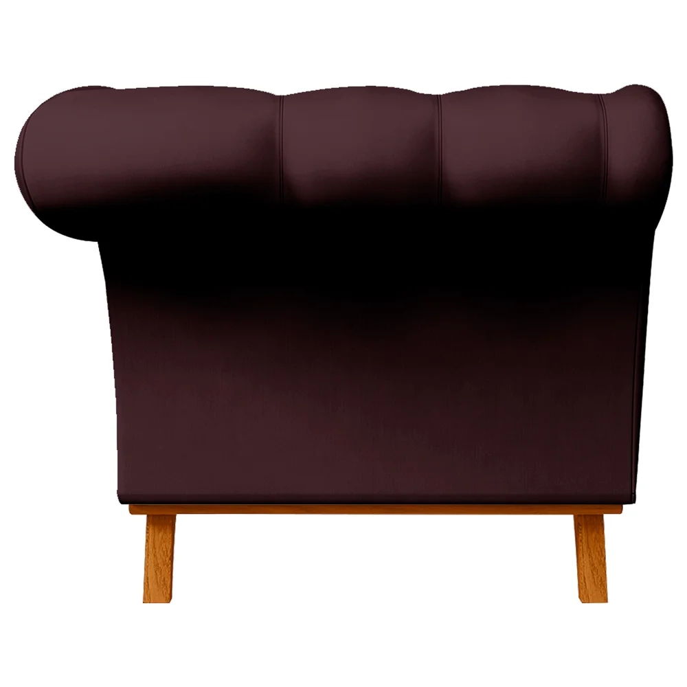 Sofá 150cm 2 Lugares Base Madeira Império C-292 Veludo Bordô - Domi