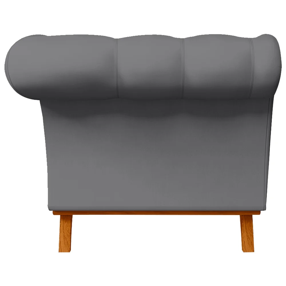 Sofá 150cm 2 Lugares Base Madeira Império D-317 Veludo Cinza - Domi