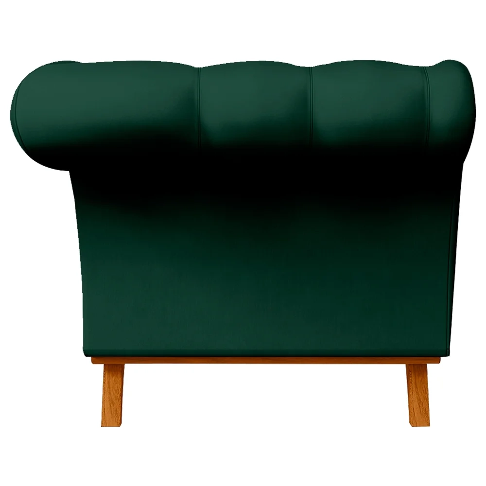 Sofá 150cm 2 Lugares Base Madeira Império C-303 Veludo Verde Musgo - Domi