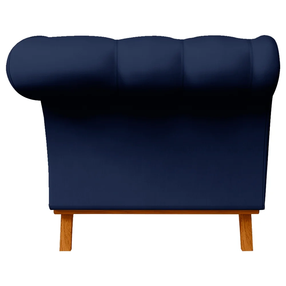 Sofá 150cm 2 Lugares Base Madeira Império C-304 Veludo Azul Marinho - Domi