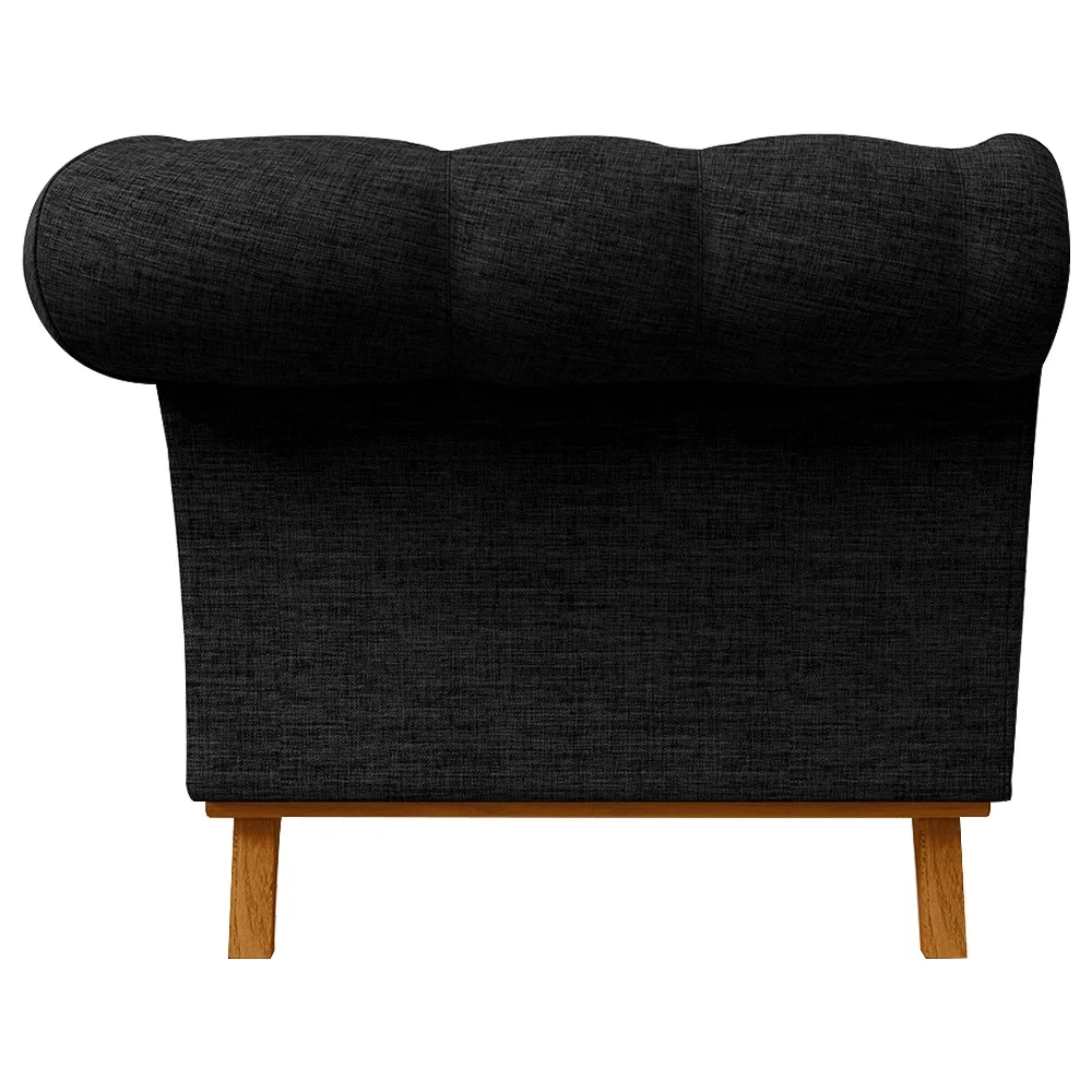 Sofá 150cm 2 Lugares Base Madeira Império D-465 Linho Chumbo - Domi