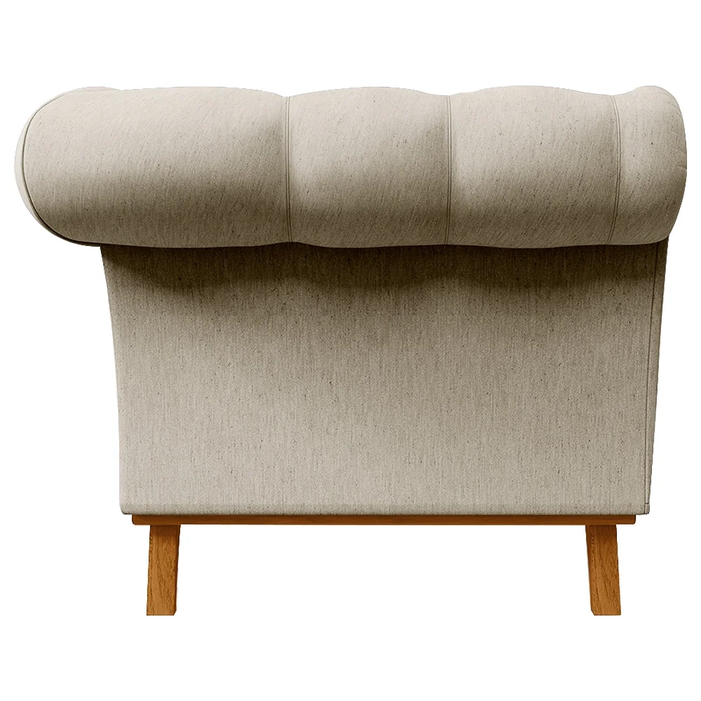 Sofá para Sala de Estar 150cm 1 Lugar Base Madeira Império C-107 Linho Bege - Domi