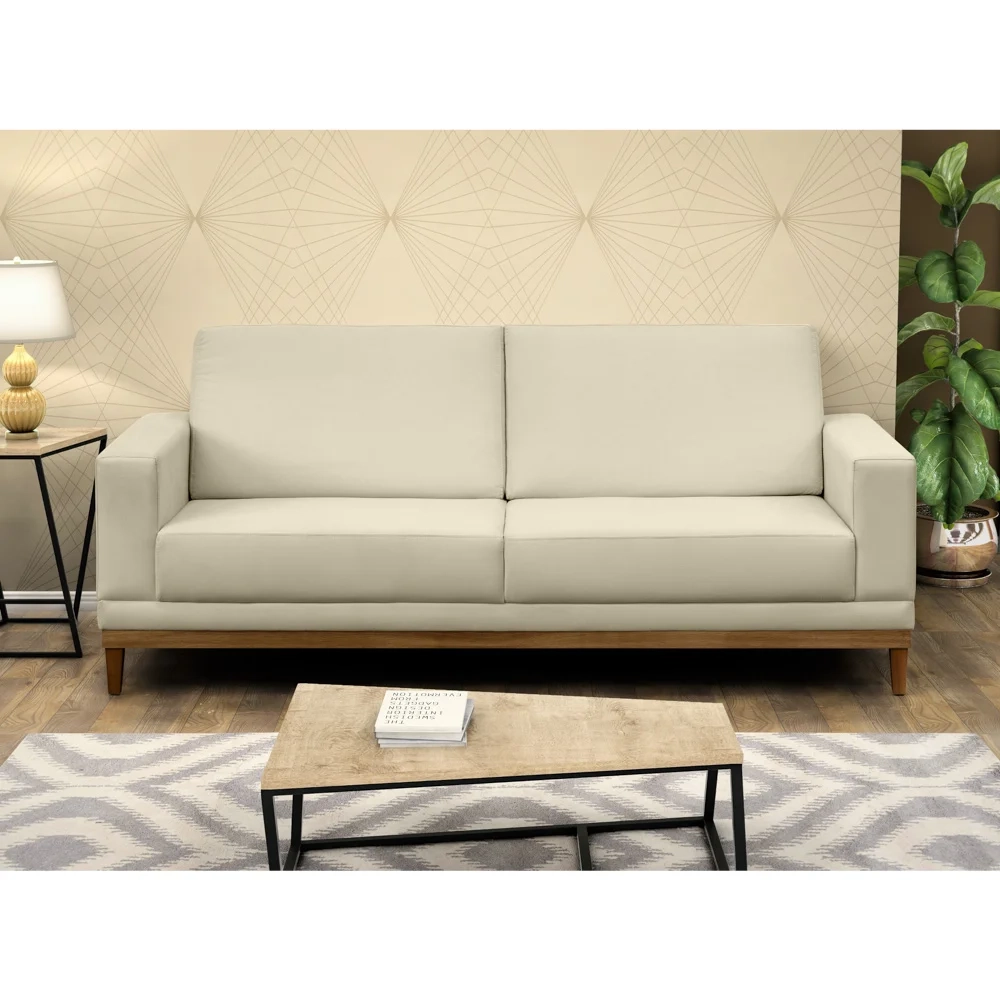 Sofá Living 145cm 2 Lugares Kayrós D05 Suede Bege - Mpozenato