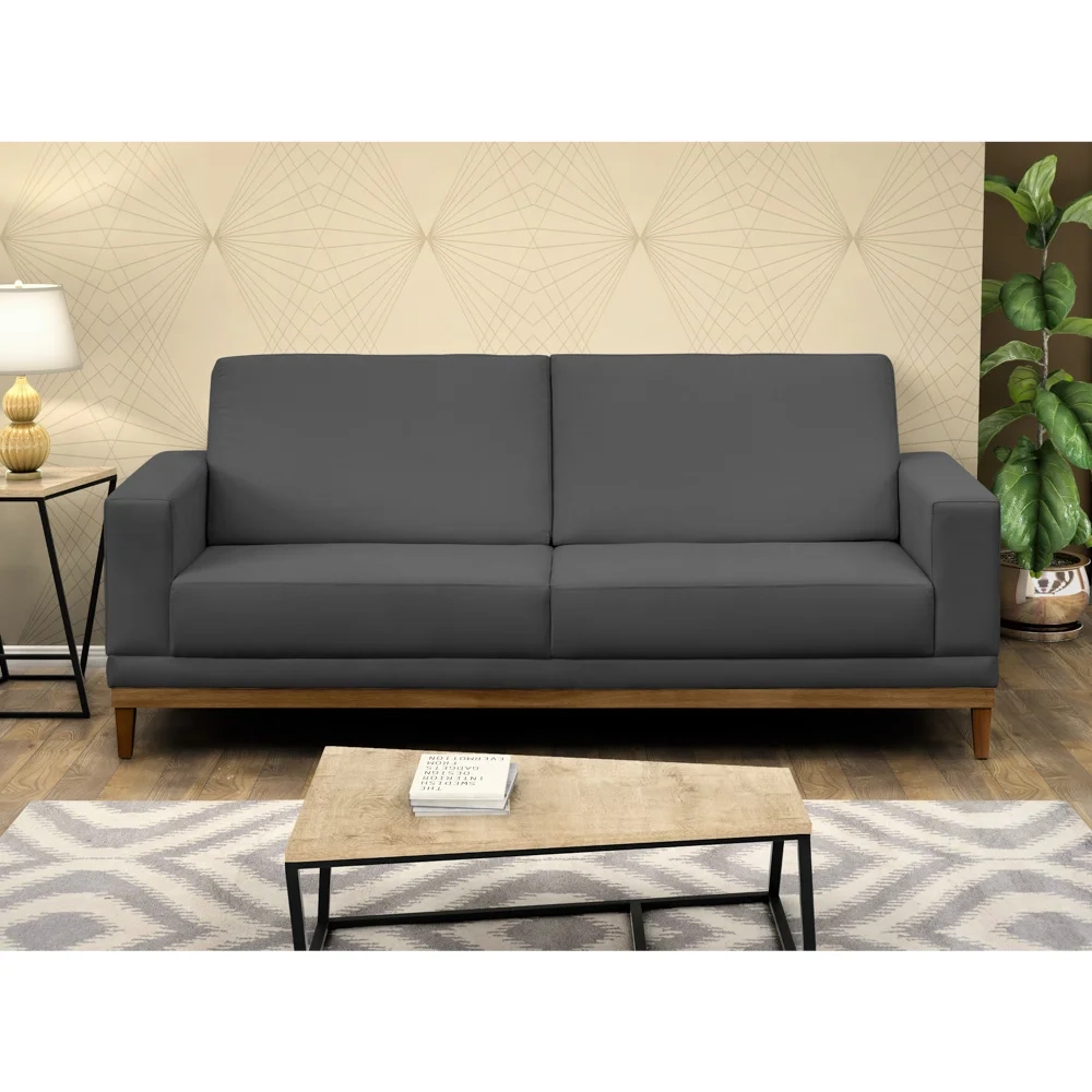Sofá Living 145cm 2 Lugares Kayrós D05 Suede Cinza - Mpozenato