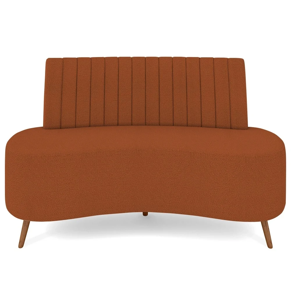 Sofá 2 Lugares para Sala Living 160cm Pés Palito Tamar Z08 Boucle Terracota - Mpozenato