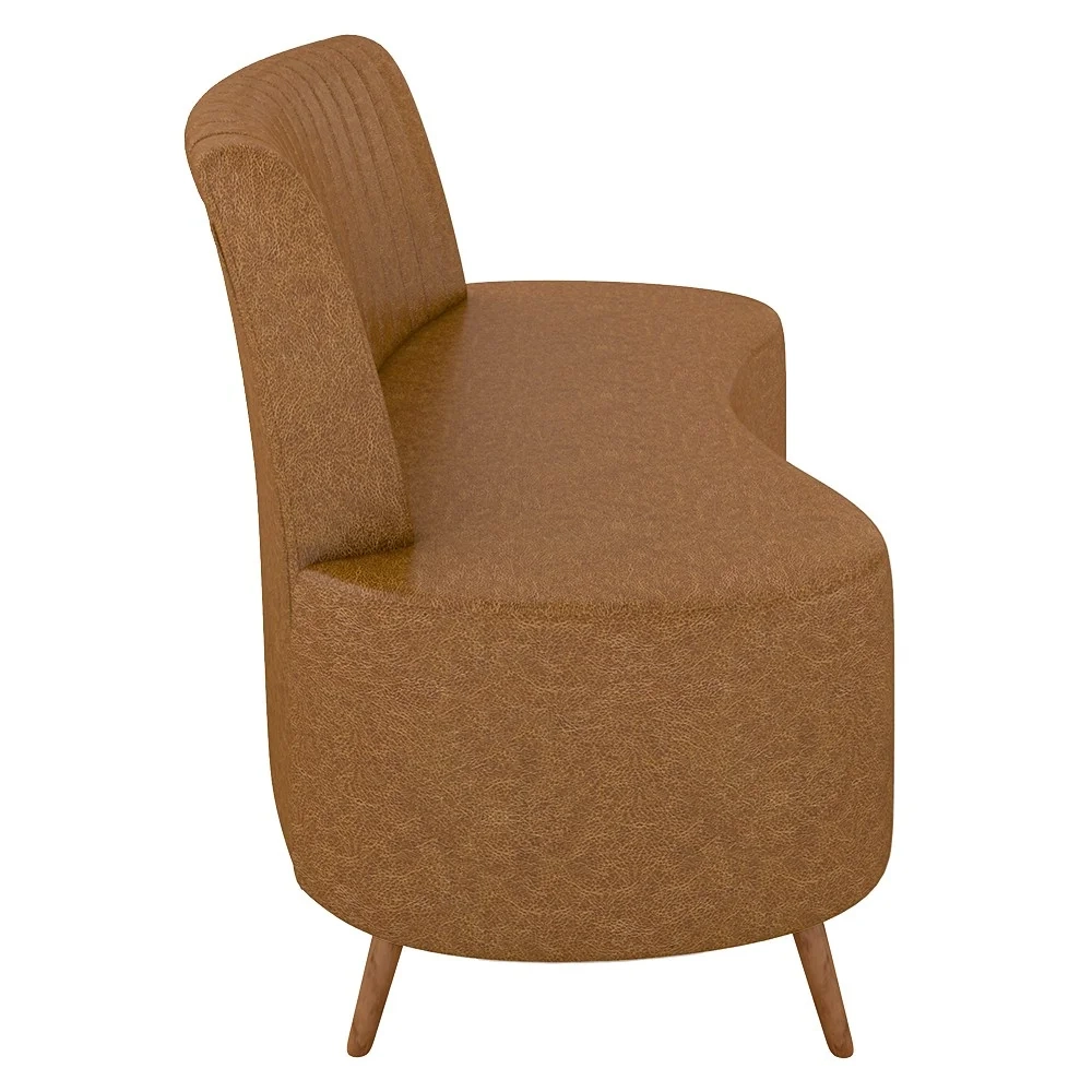 Sofá 2 Lugares para Sala Living 160cm Pés Palito Tamar Z08 Sintético Caramelo - Mpozenato