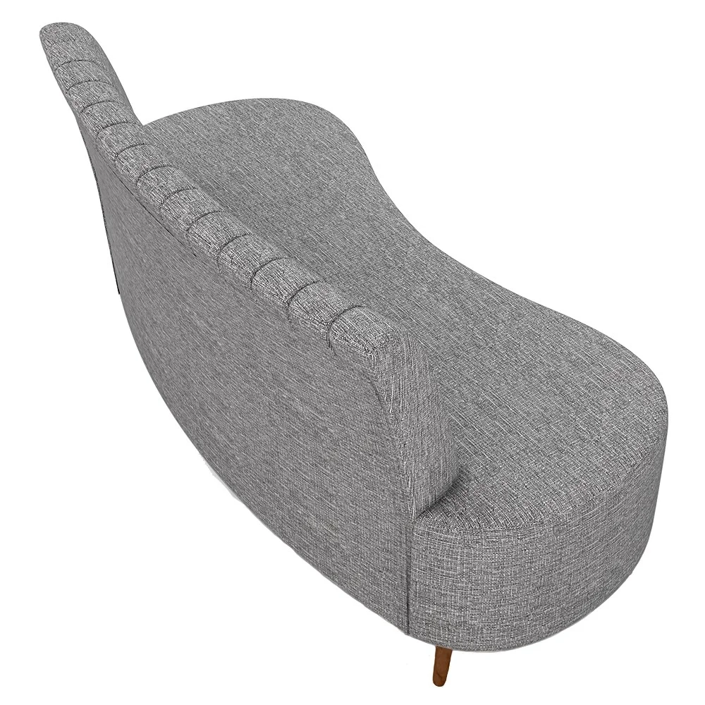 Sofá 2 Lugares para Sala Living 160cm Pés Palito Tamar Z08 Linho Cinza - Mpozenato