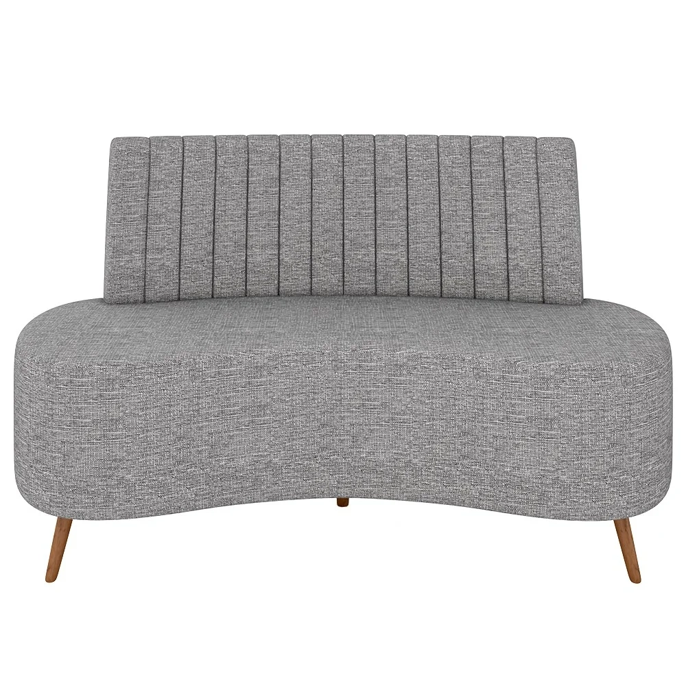 Sofá 2 Lugares para Sala Living 160cm Pés Palito Tamar Z08 Linho Cinza - Mpozenato