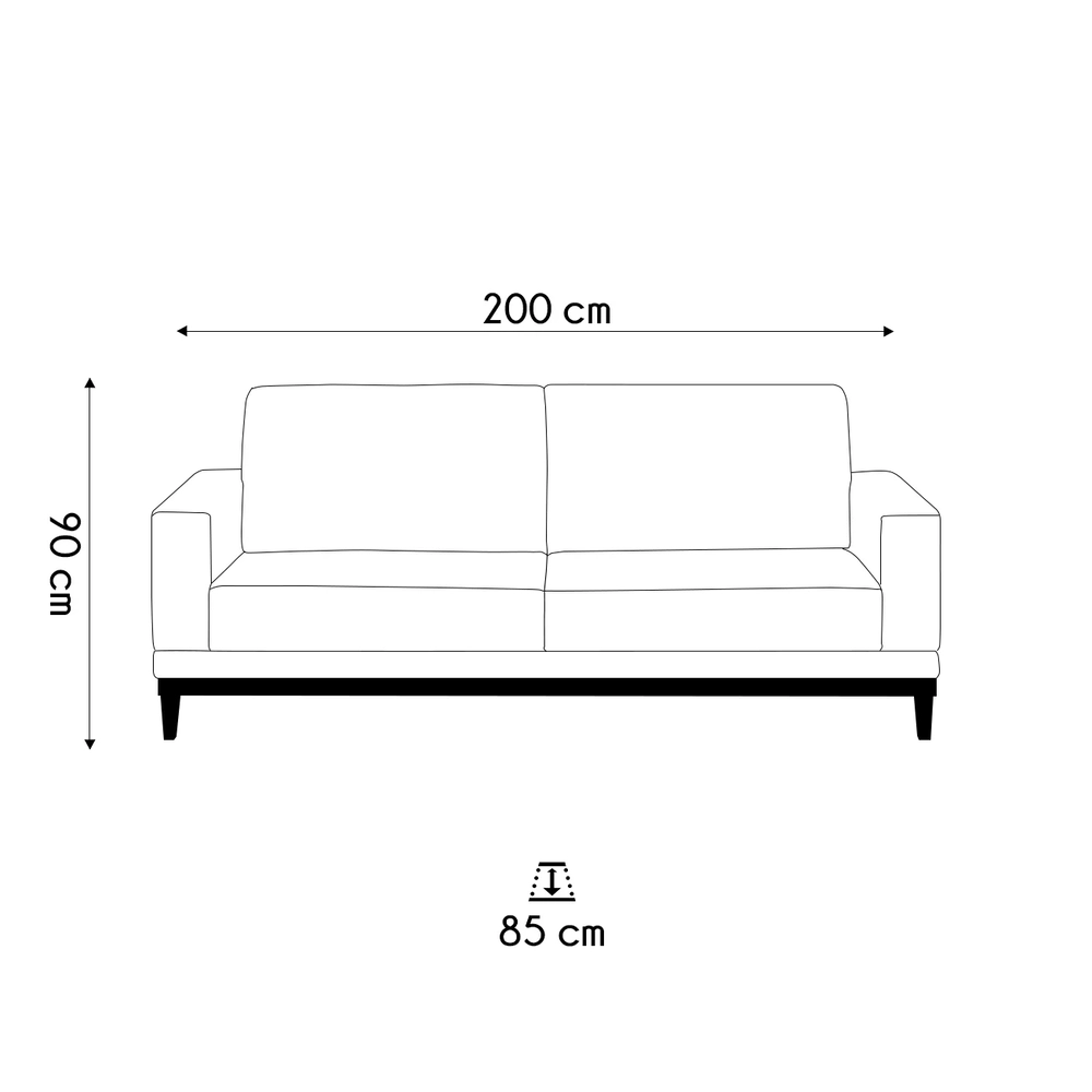 Sofá Living 200cm 3 Lugares Kayrós D05 Suede Bege - Mpozenato