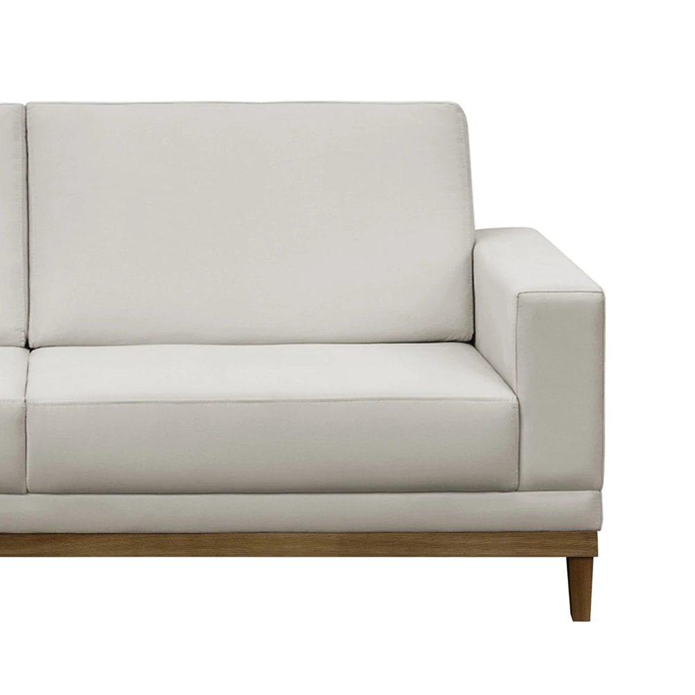 Sofá Living 200cm 3 Lugares Kayrós D05 Suede Bege - Mpozenato
