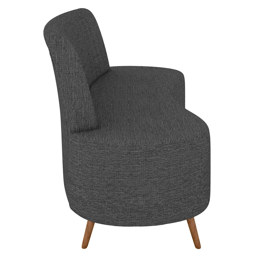 Sofá 2 Lugares para Sala Living 160cm Pés Palito Tamar Z08 Linho Cinza Escuro - Mpozenato
