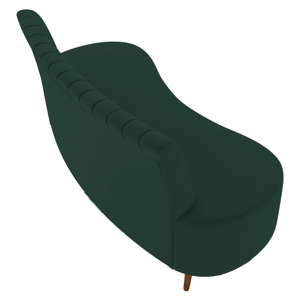 Sofá 2 Lugares para Sala Living 160cm Pés Palito Tamar Z08 Veludo Verde - Mpozenato