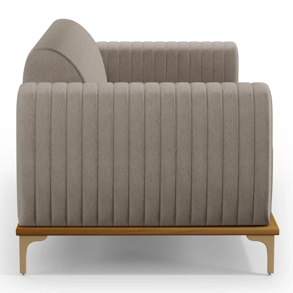 Sofá 150cm 2 Lugares Base Gold Molino D06 Linho C-370 Bege - Mpozenato