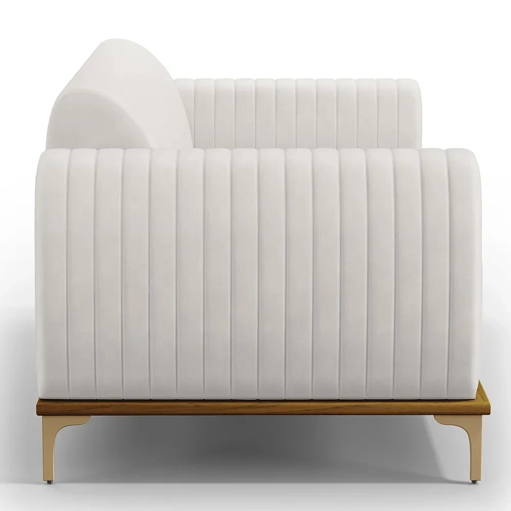 Sofá 150cm 2 Lugares Base Gold Molino D06 PU C-12 Branco - Mpozenato