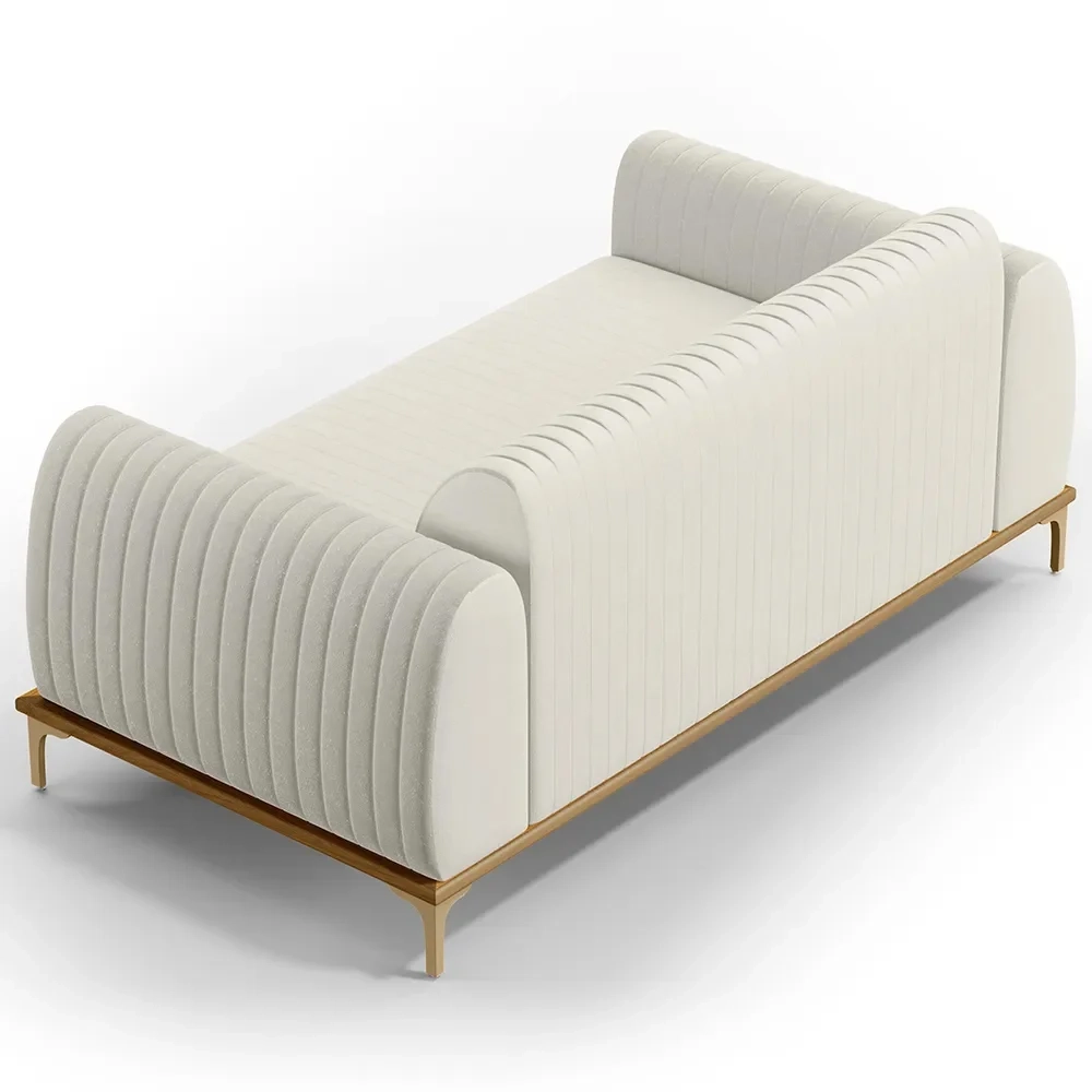 Sofá 150cm 2 Lugares Base Gold Molino D06 Linho C-367 Cru - Mpozenato