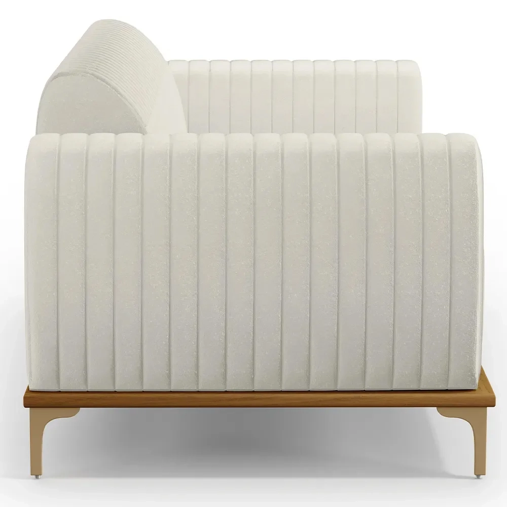 Sofá 150cm 2 Lugares Base Gold Molino D06 Linho C-367 Cru - Mpozenato