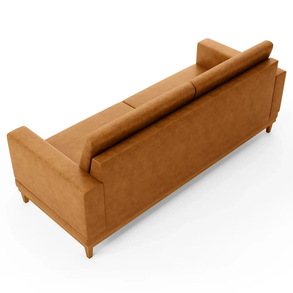 Sofá 2 Lugares 145cm Living Sala de Estar Kayrós D05 Sintético Whisky - Mpozenato