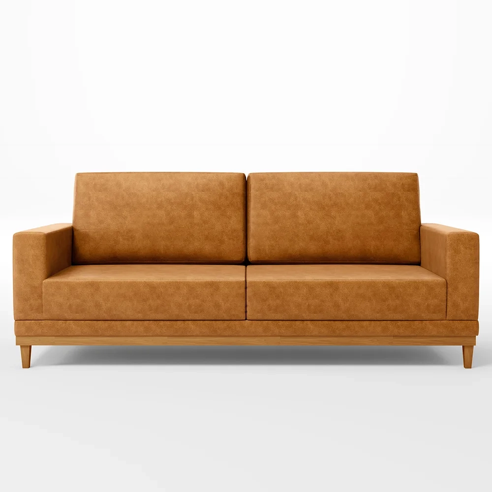 Sofá 2 Lugares 160cm Living Sala de Estar Kayrós D05 Sintético Whisky - Mpozenato