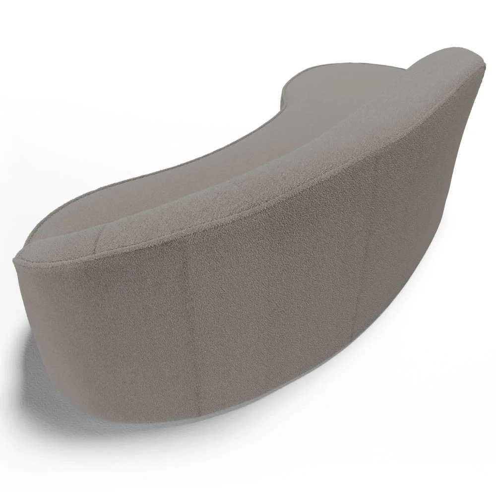 Sofá Living 2 Lugares 180cm Braço Direito Mozart D06 Boucle Bege Escuro - Mpozenato