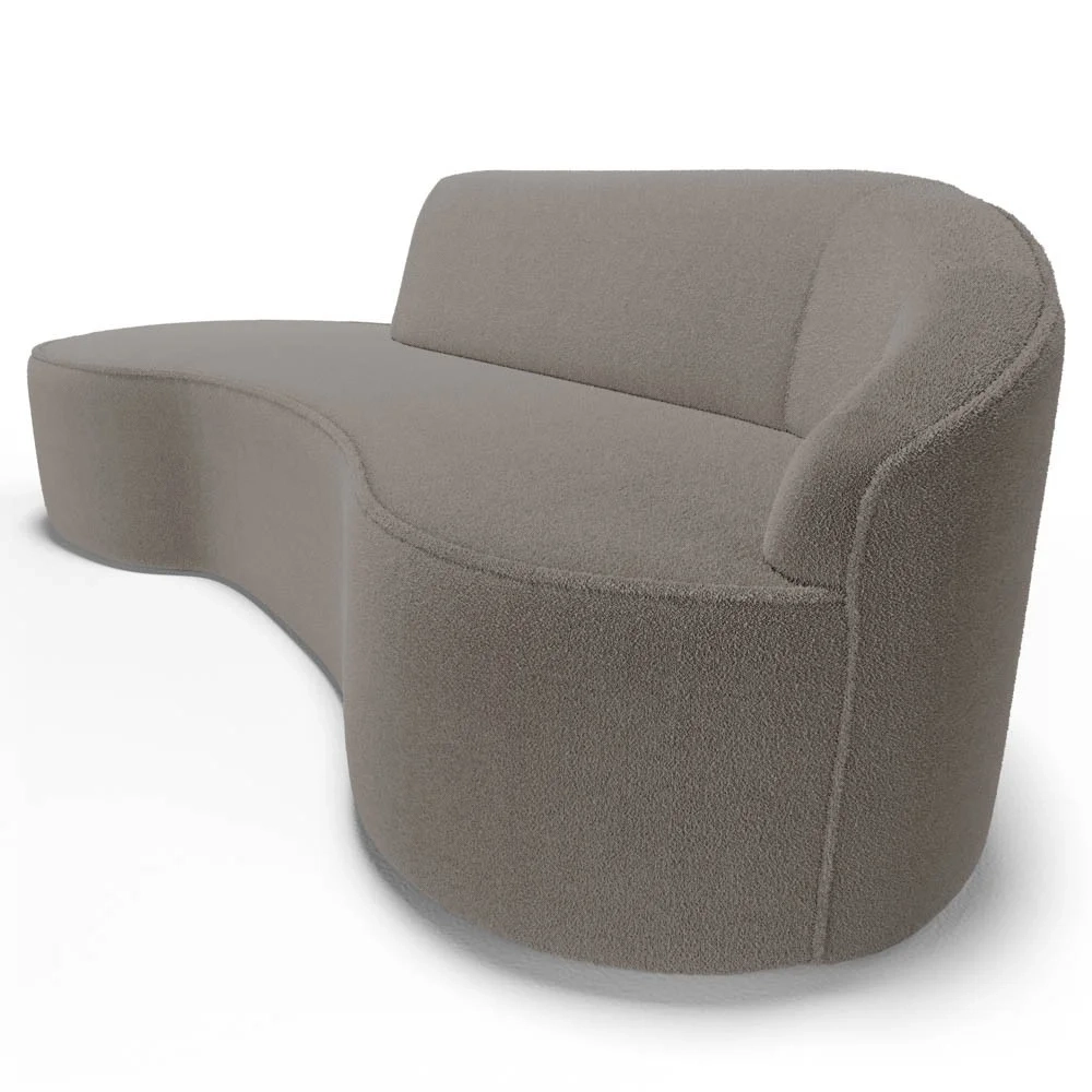 Sofá Living 2 Lugares 180cm Braço Direito Mozart D06 Boucle Bege Escuro - Mpozenato