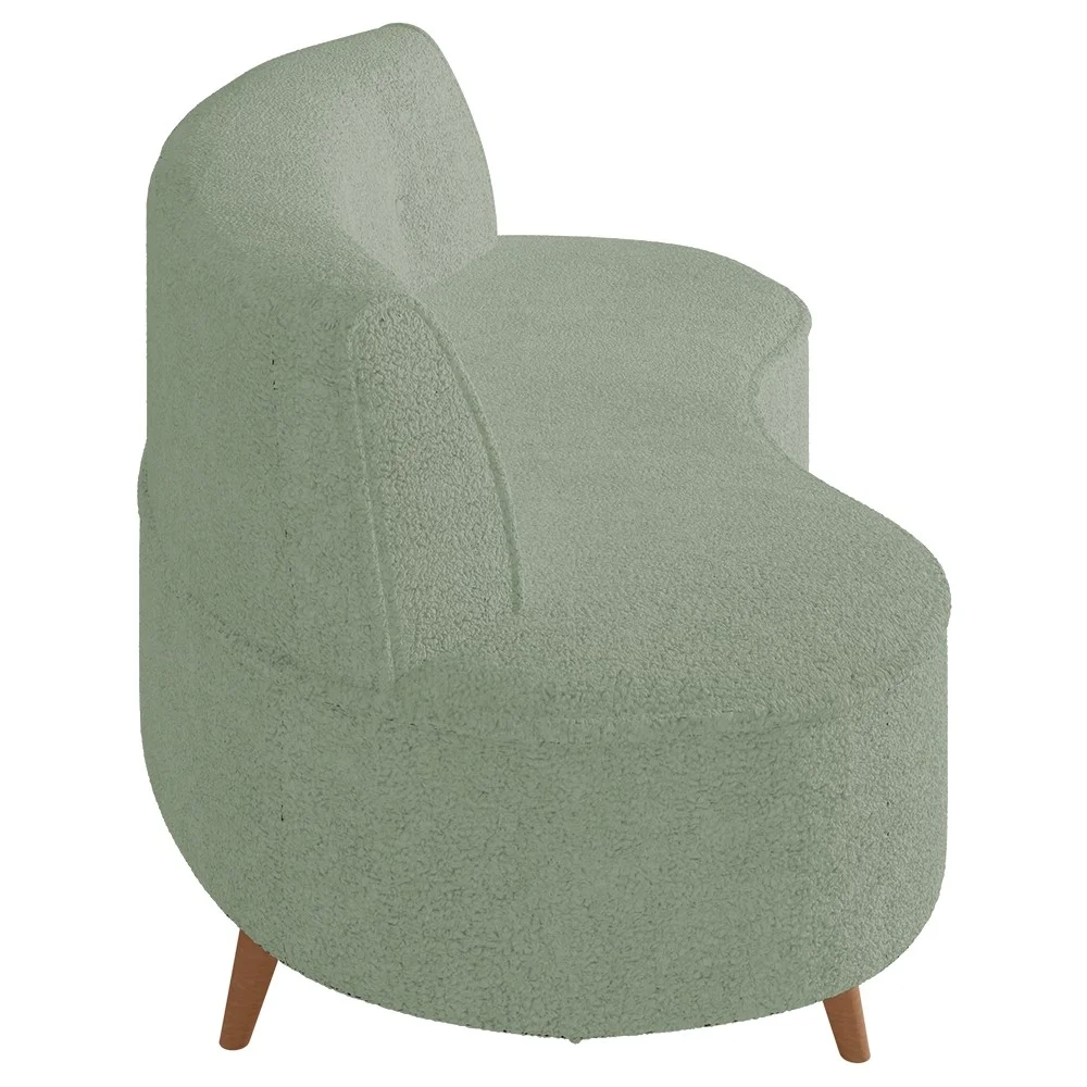 Sofá 2 Lugares para Sala Living 135cm Pés Palito Korah Z08 Boucle Verde Água - Mpozenato