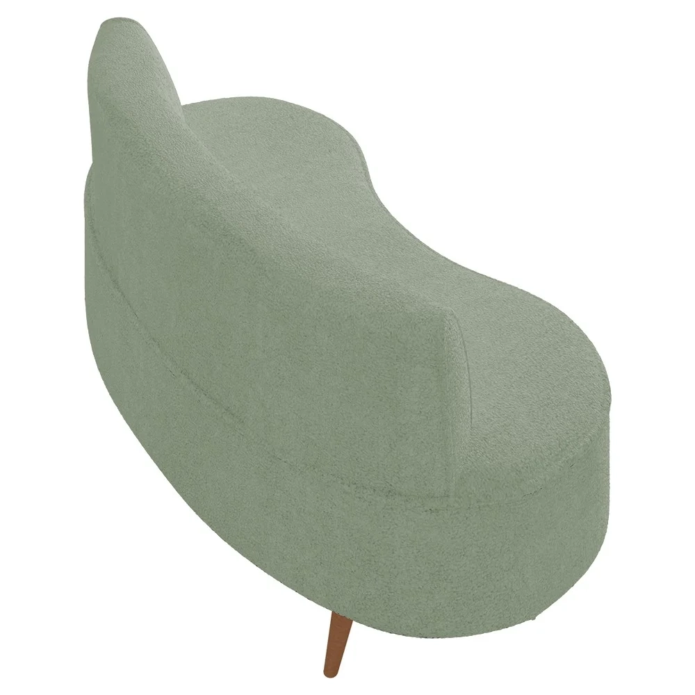Sofá 2 Lugares para Sala Living 135cm Pés Palito Korah Z08 Boucle Verde Água - Mpozenato