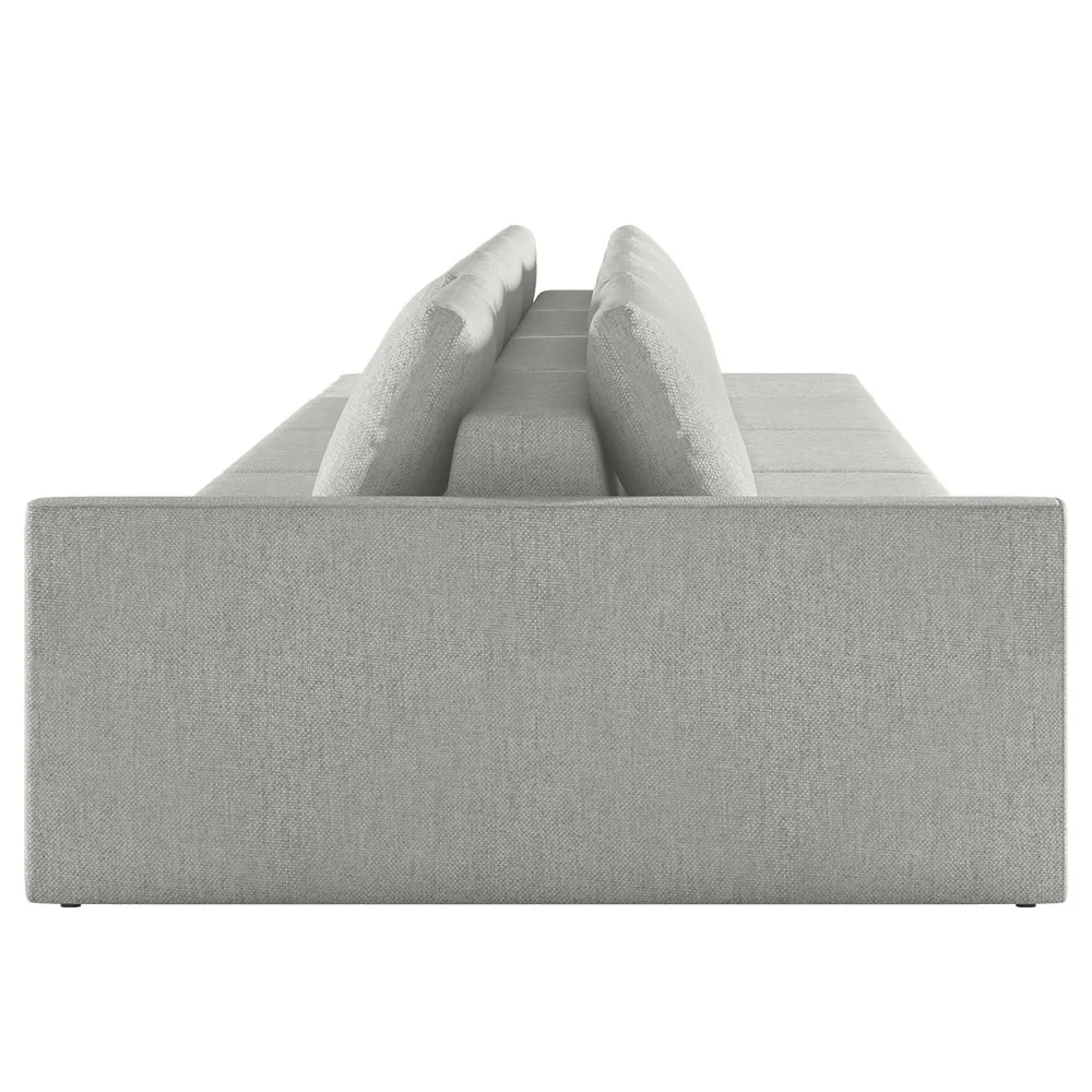 Sofá Ilha Modular com Puff para Sala Living 432cm Georgia Z08 Linho Cinza - Mpozenato