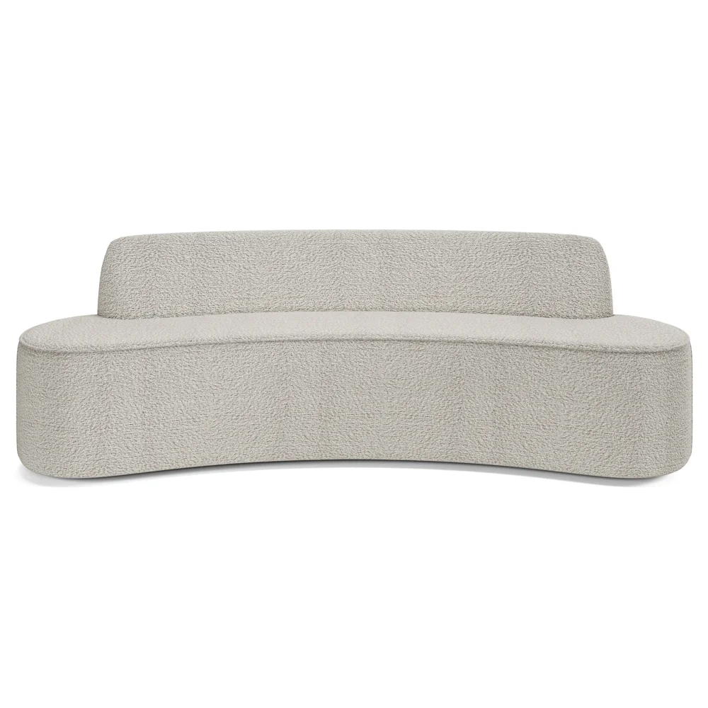 Sofá 2 Lugares para Sala de Estar Living 150cm Koane D06 Boucle Creme - Mpozenato