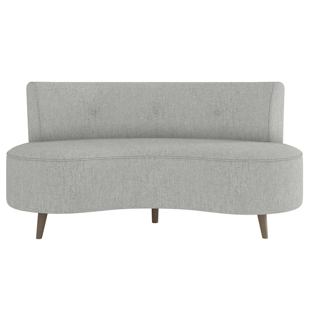 Sofá 2 Lugares para Sala Living 135cm Pés Palito Korah Z08 Linho Cinza - Mpozenato