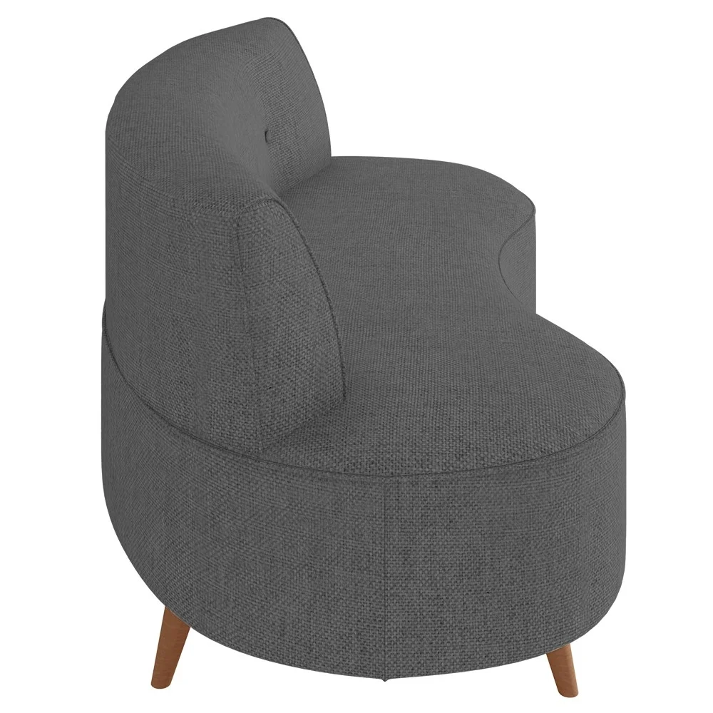 Sofá 2 Lugares para Sala Living 135cm Pés Palito Korah Z08 Linho Cinza Escuro - Mpozenato