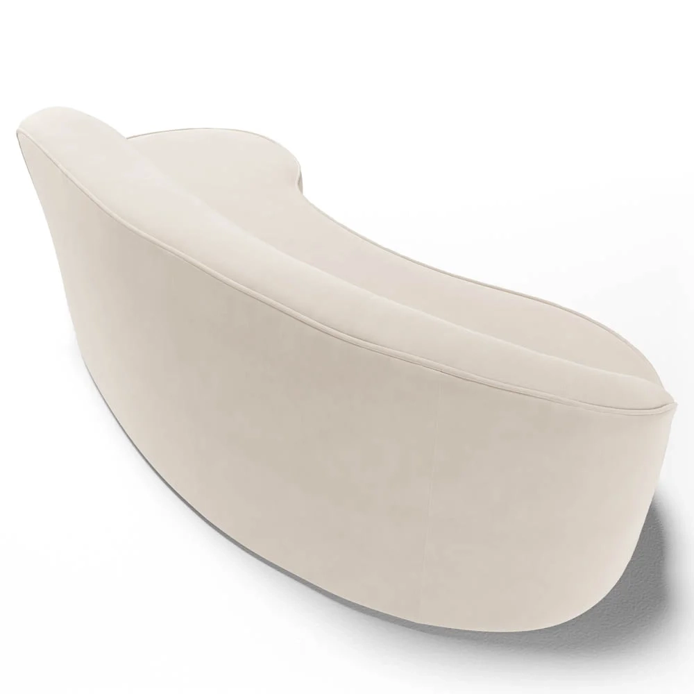 Sofá Living 3 Lugares 230cm Braço Esquerdo Mozart D06 Veludo Bege - Mpozenato