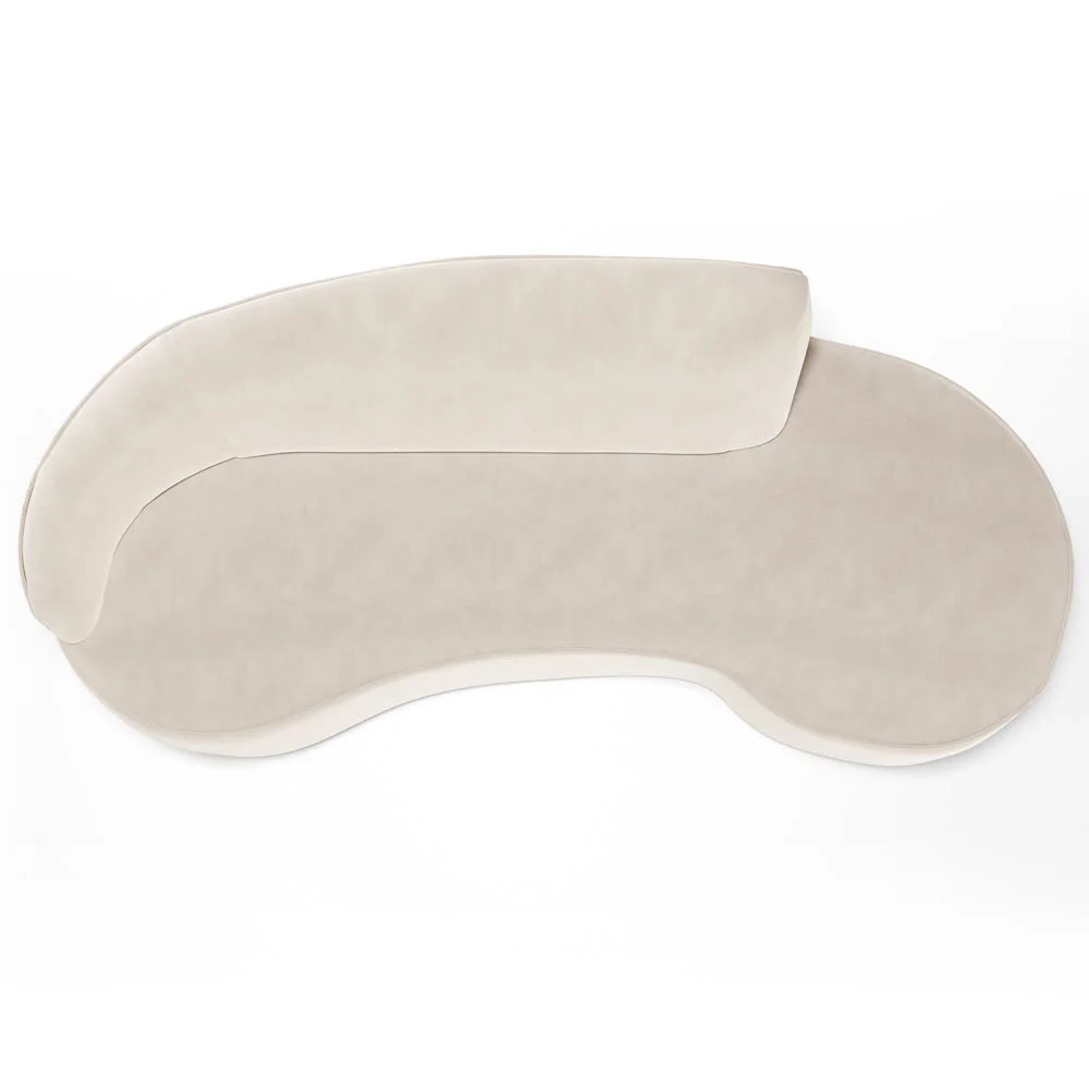 Sofá Living 2 Lugares 180cm Braço Esquerdo Mozart D06 Veludo Bege - Mpozenato