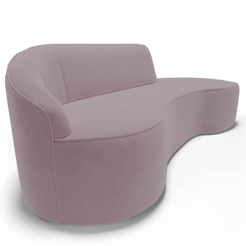 Sofá Living 3 Lugares 230cm Braço Esquerdo Mozart D06 Veludo Rosê - Mpozenato