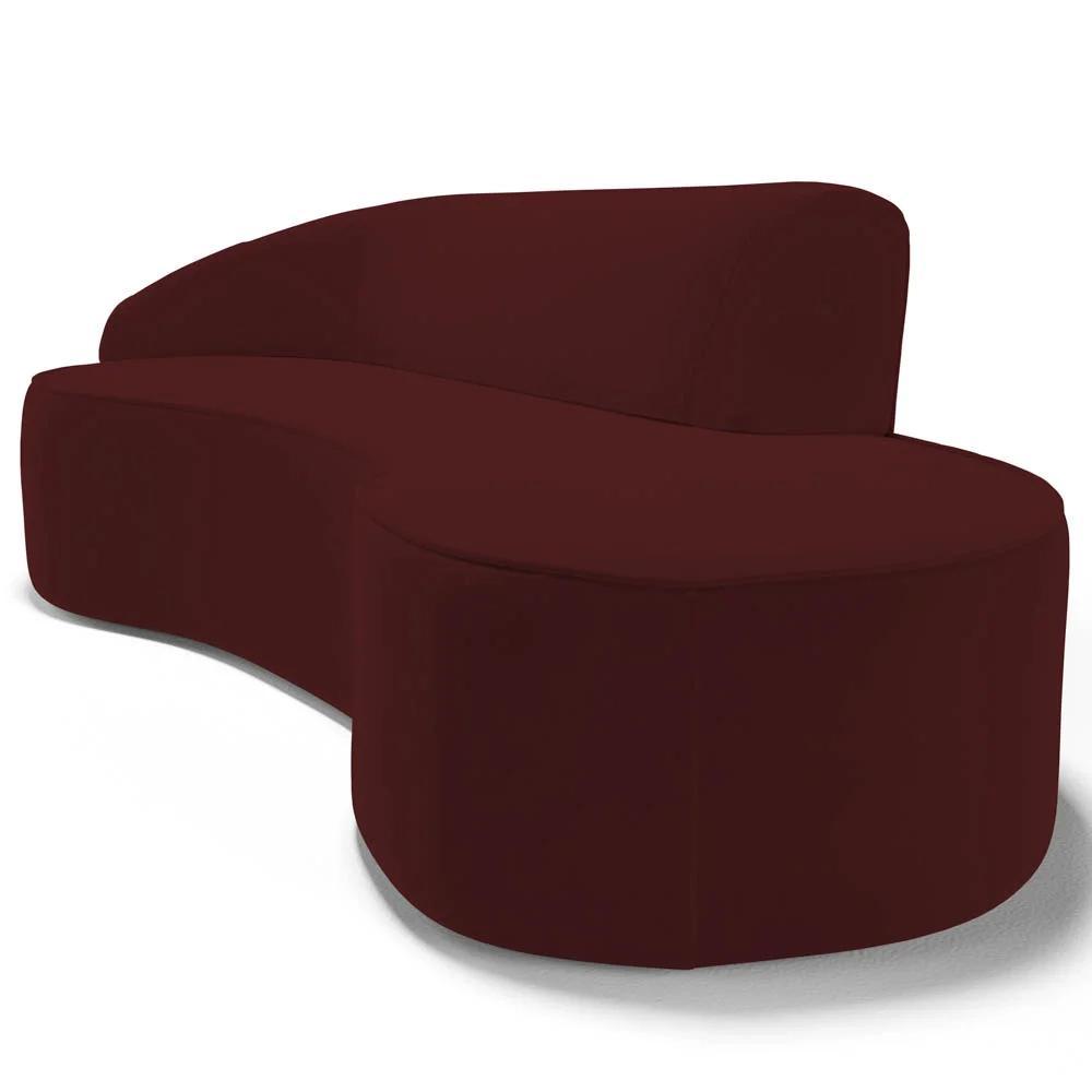 Sofá Living 2 Lugares 180cm Braço Esquerdo Mozart D06 Veludo Vermelho - Mpozenato