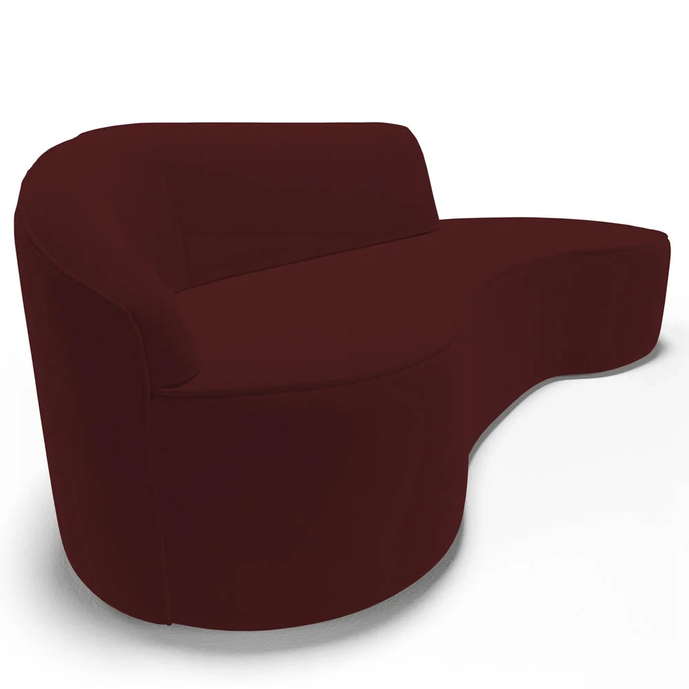 Sofá Living 4 Lugares 280cm Braço Esquerdo Mozart D06 Veludo Vermelho - Mpozenato