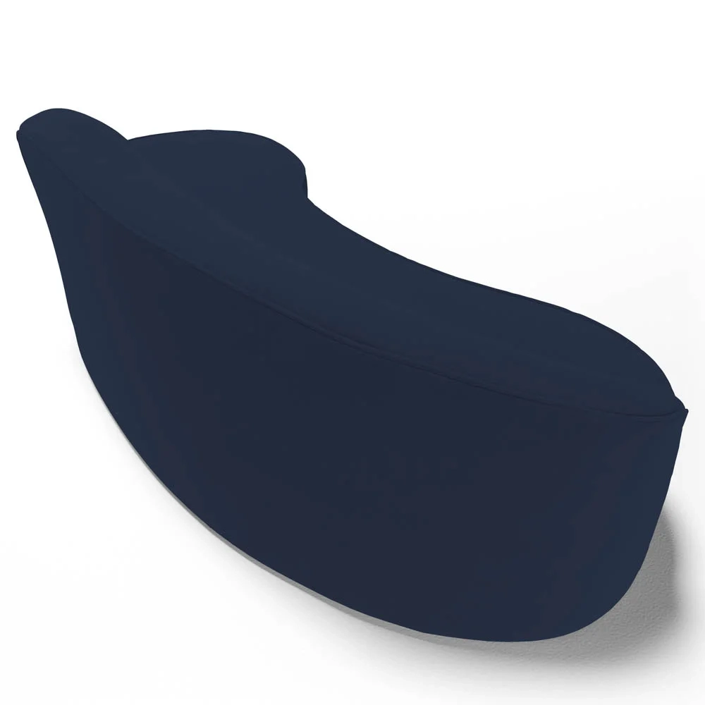 Sofá Living 4 Lugares 300cm Braço Esquerdo Mozart D06 Veludo Azul - Mpozenato