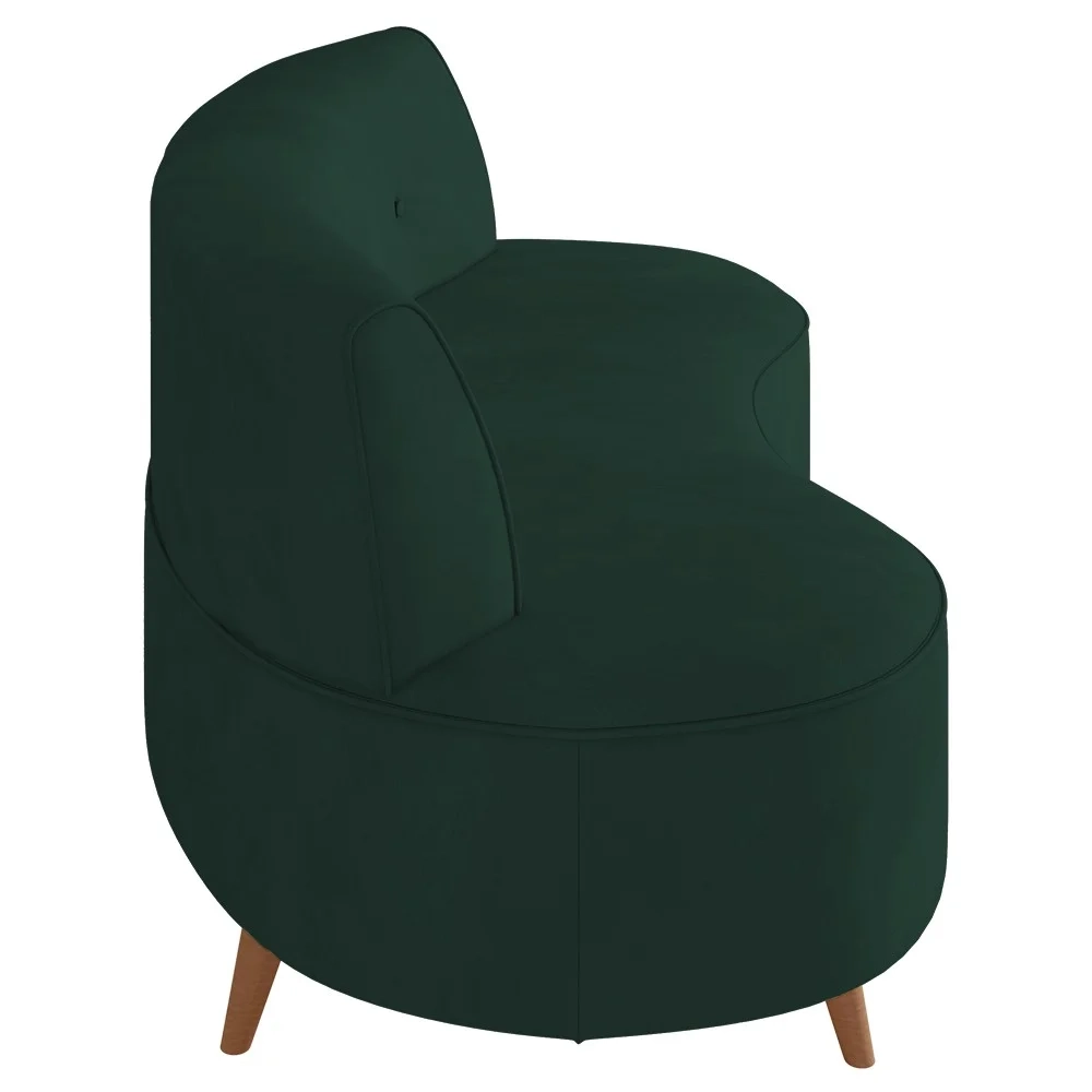 Sofá 2 Lugares para Sala Living 135cm Pés Palito Korah Z08 Veludo Verde - Mpozenato