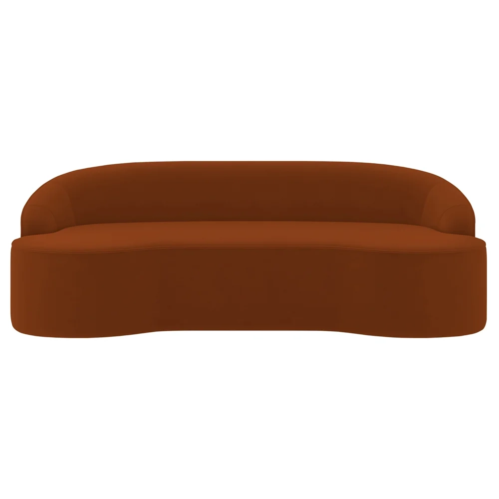 Sofá 2 Lugares para Sala de Estar Living 150cm Theo D06 Veludo Laranja - Mpozenato