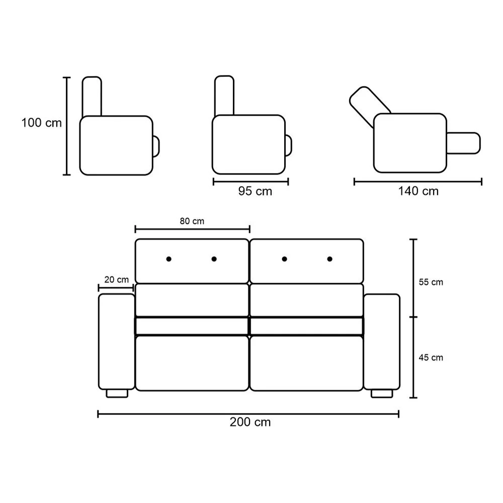 Sofá Retrátil e Reclinável 3 Lugares 200cm Viena A12 Suede Cinza - Mpozenato